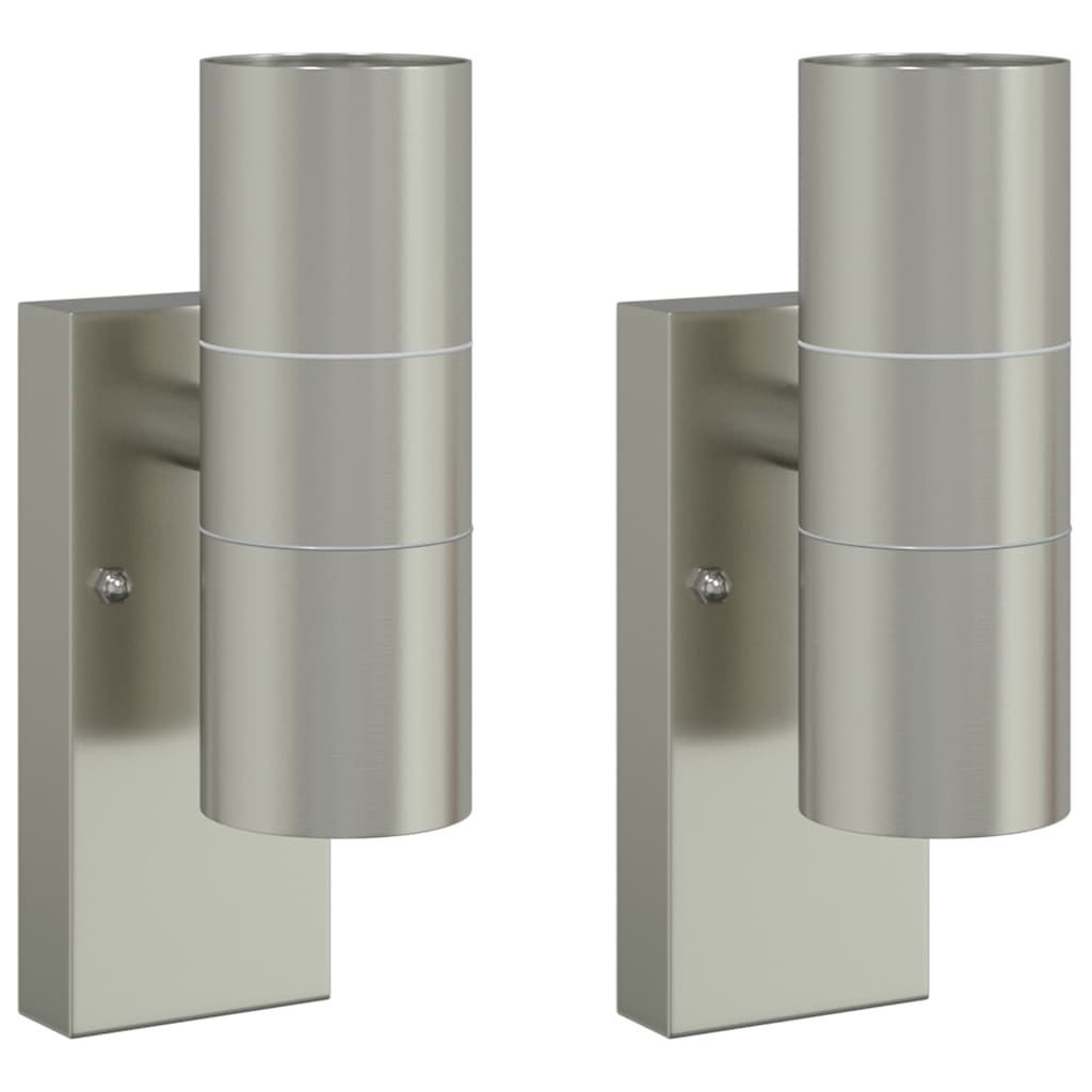 Outdoor Wall Light 2 pcs Silver 7 x 10 x 22 cm