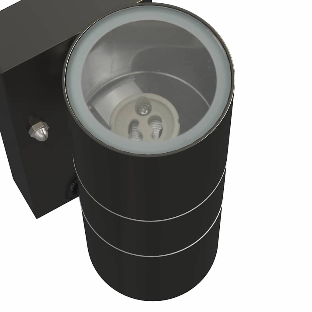 Outdoor Wall Light 2 pcs Black 7 x 10 x 22 cm