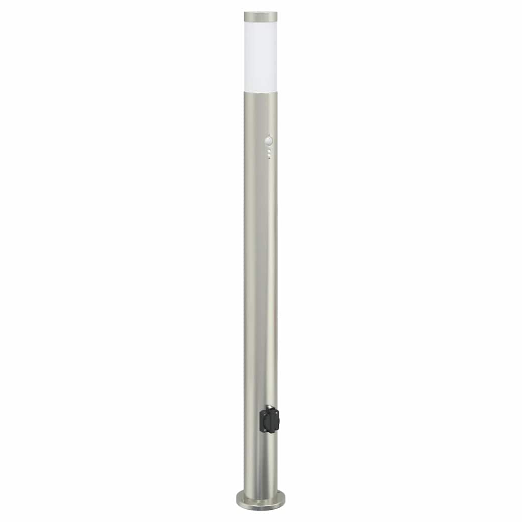 Bollard Light with Sensor&Outlet 110 cm Stainless Steel IP44