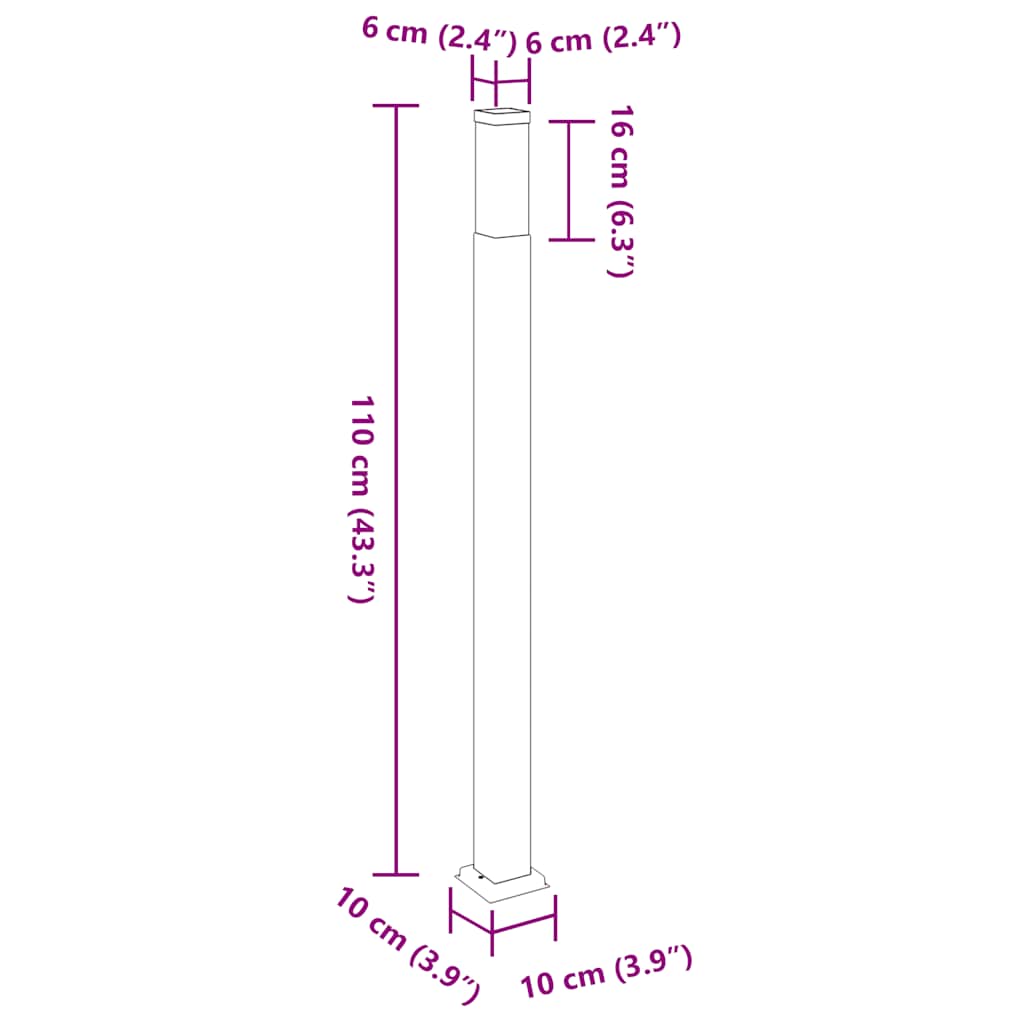 Bollard Light 110 cm Stainless Steel IP44