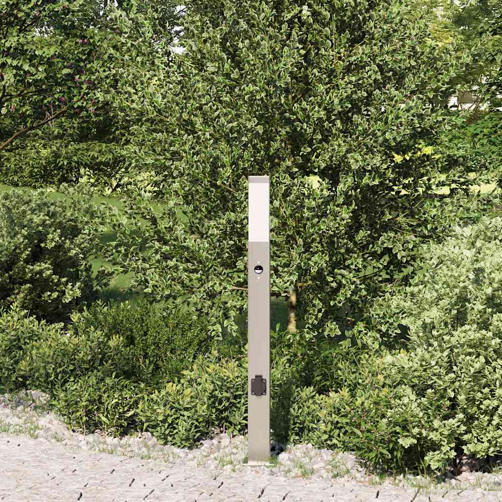 Bollard Light with Sensor&Outlet 80 cm Stainless Steel IP44