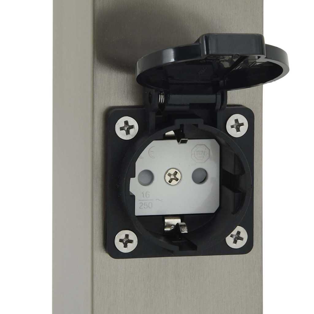Bollard Light with Sensor&Outlet 80 cm Stainless Steel IP44