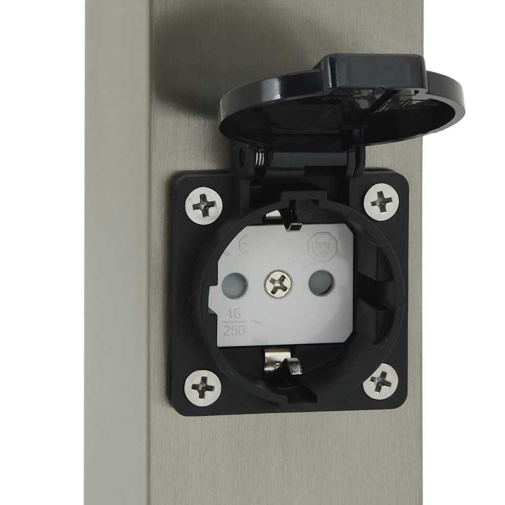 Bollard Lights with Sensor&Outlet 3 pcs 110 cm Stainless Steel IP44