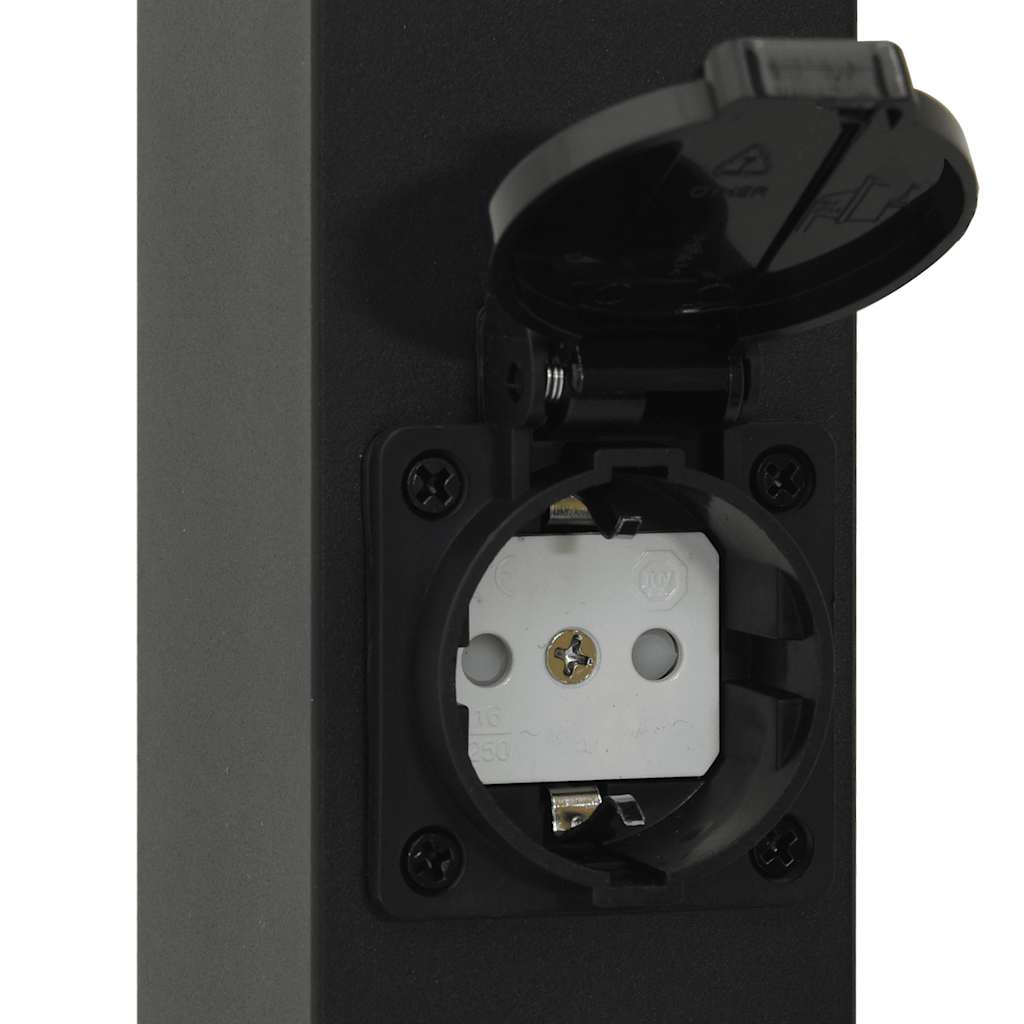 Bollard Light with Outlet 80 cm Black IP44
