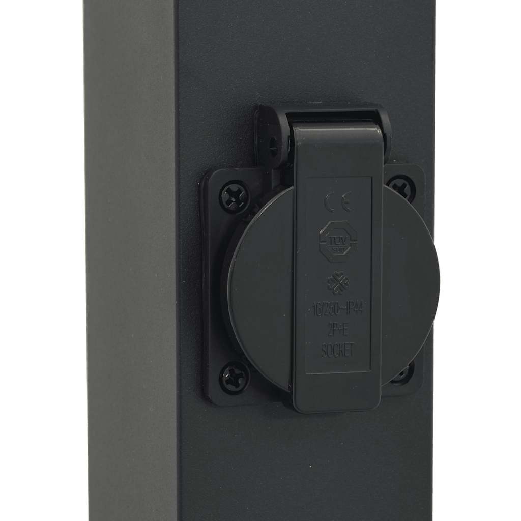 Bollard Light with Outlet 110 cm Black IP44