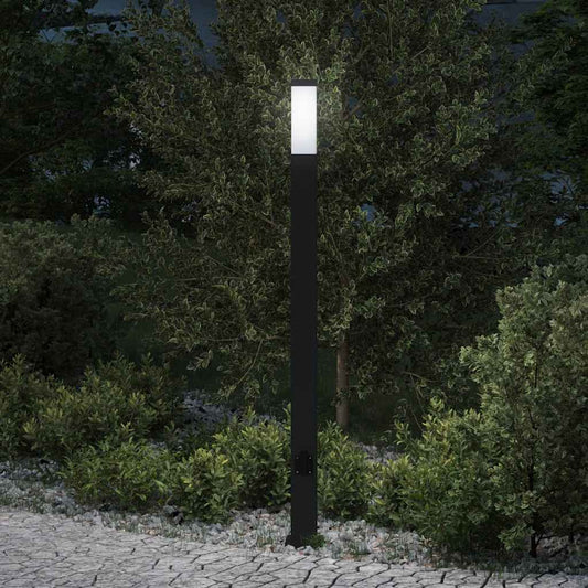 Bollard Light with Outlet 110 cm Black IP44