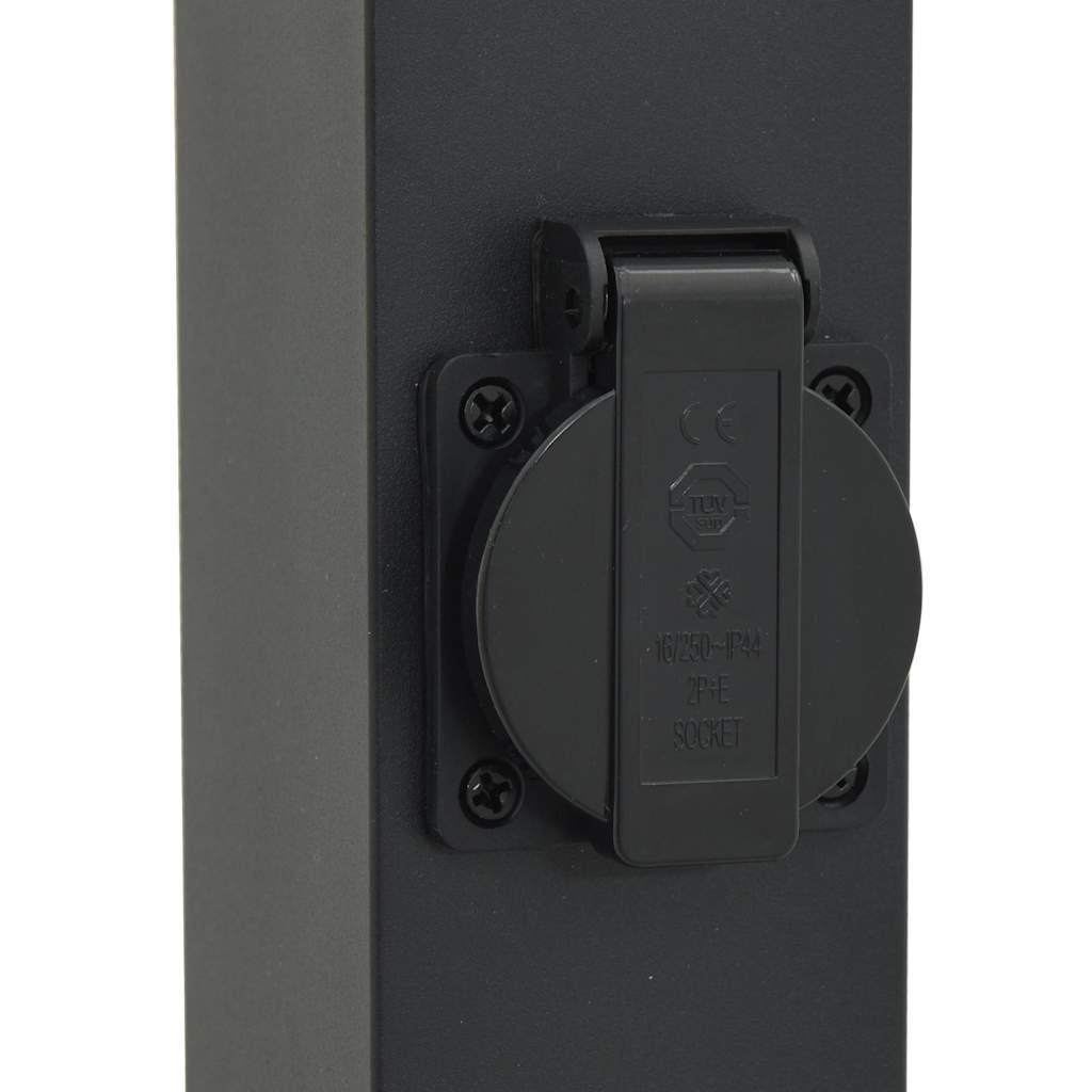 Bollard Lights with Outlet 3 pcs 110 cm Black IP44