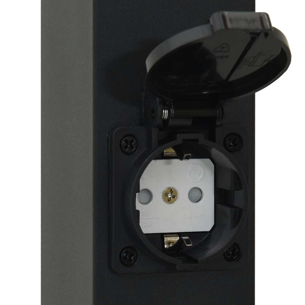 Bollard Lights with Outlet 3 pcs 110 cm Black IP44