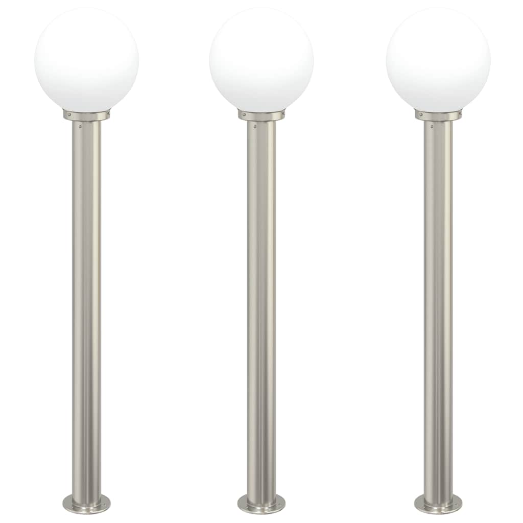 Bollard Lights 3 pcs 120 cm Stainless Steel IP44