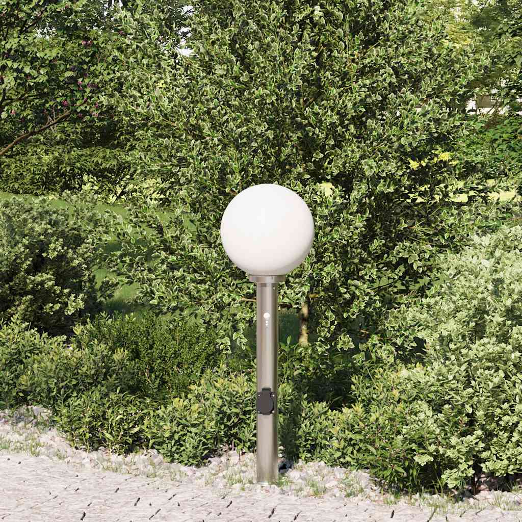 Bollard Light with Sensor&Outlet 80 cm Stainless Steel IP44