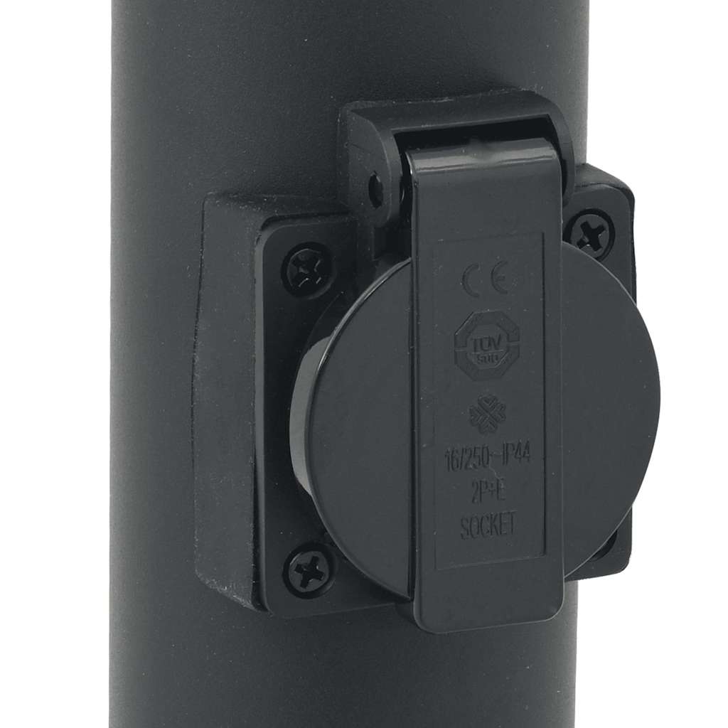 Bollard Light with Outlet 80 cm Black IP44