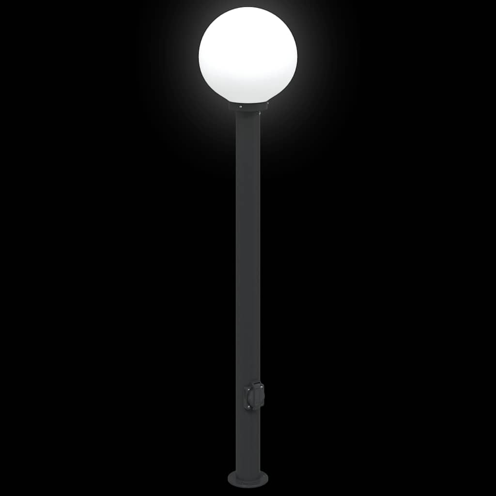 Bollard Lights with Outlet 3 pcs 120 cm Black IP44