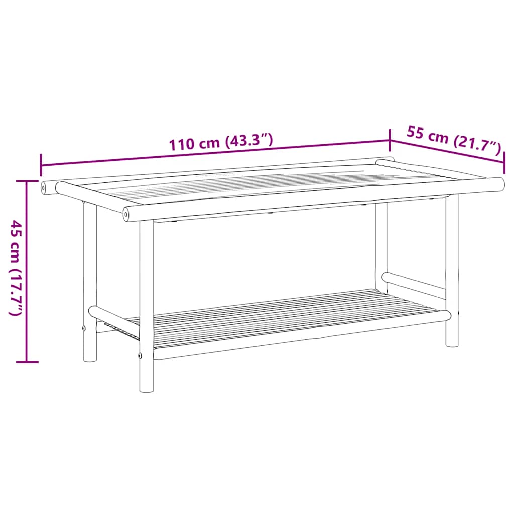 Coffee Table 110x55x45 cm Bamboo