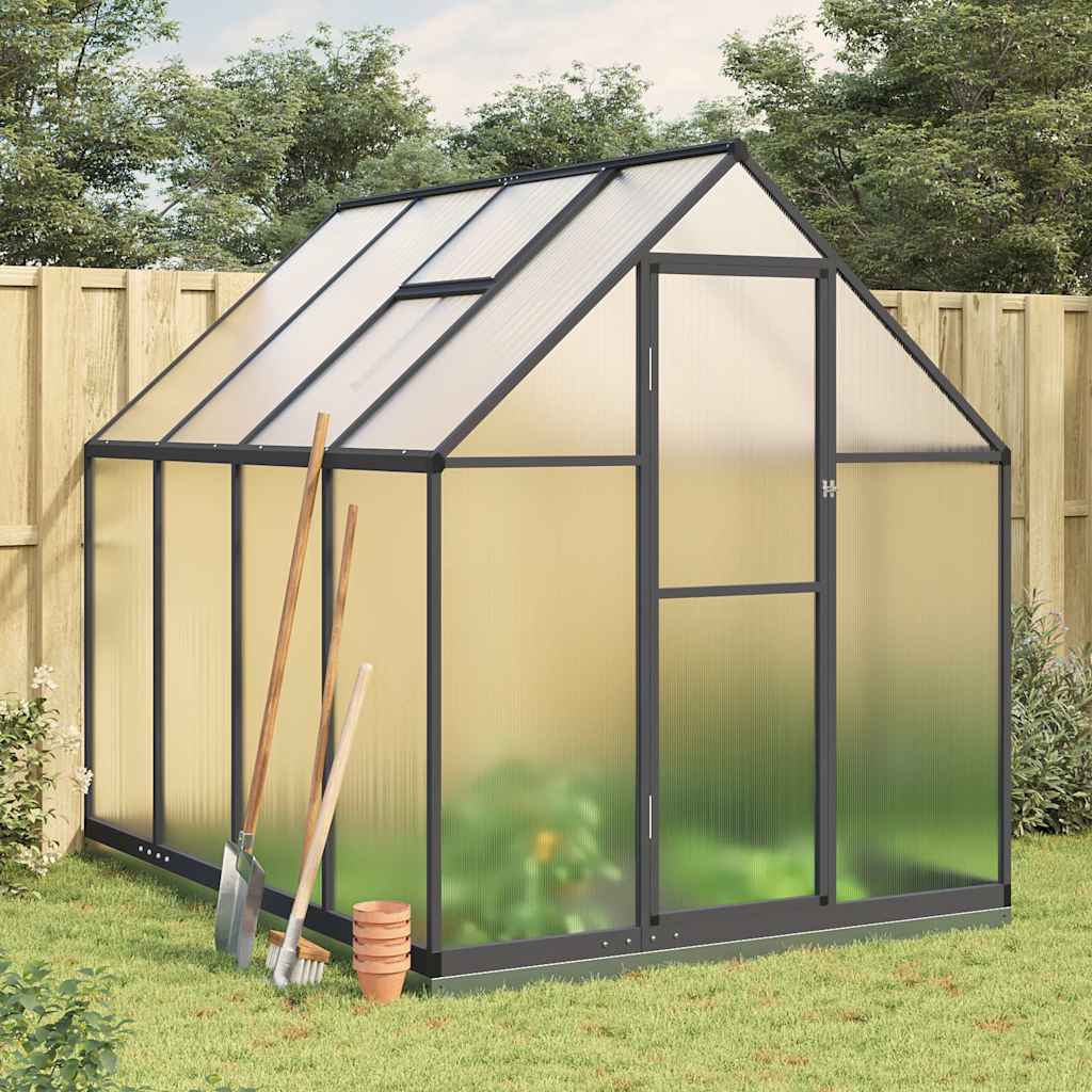 vidaXL Greenhouse with Base Frame Anthracite 224x169x202 cm Aluminium