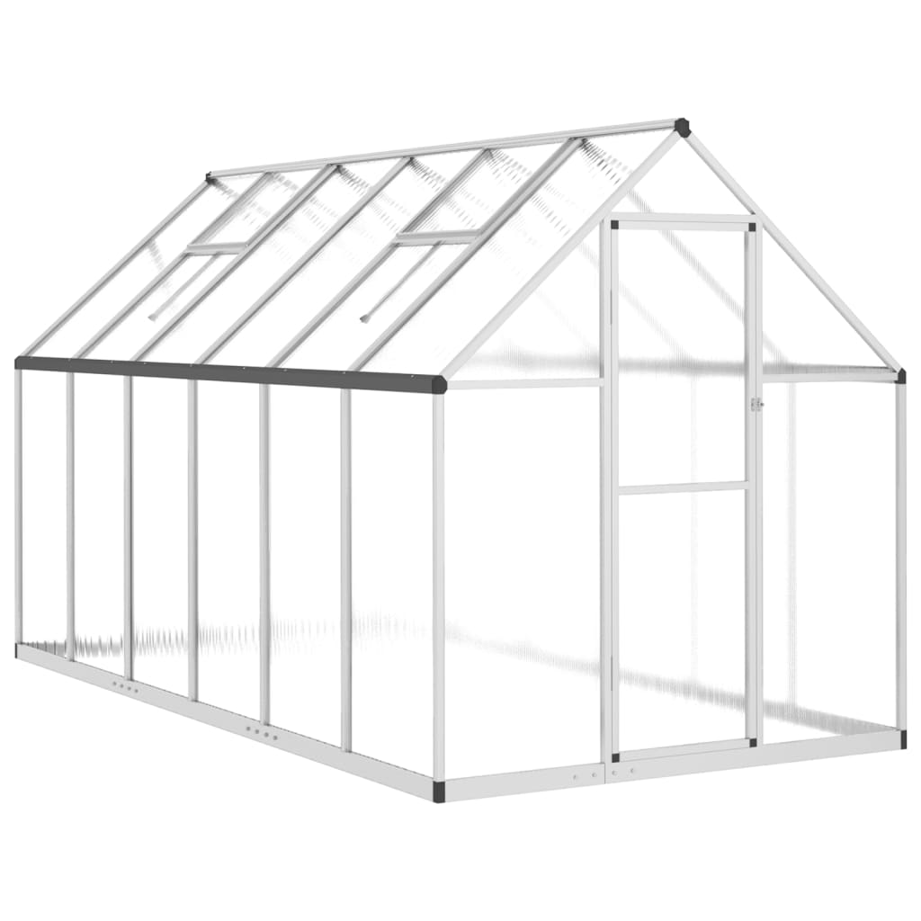 vidaXL Greenhouse with Base Frame Silver 334x169x195 cm Aluminium