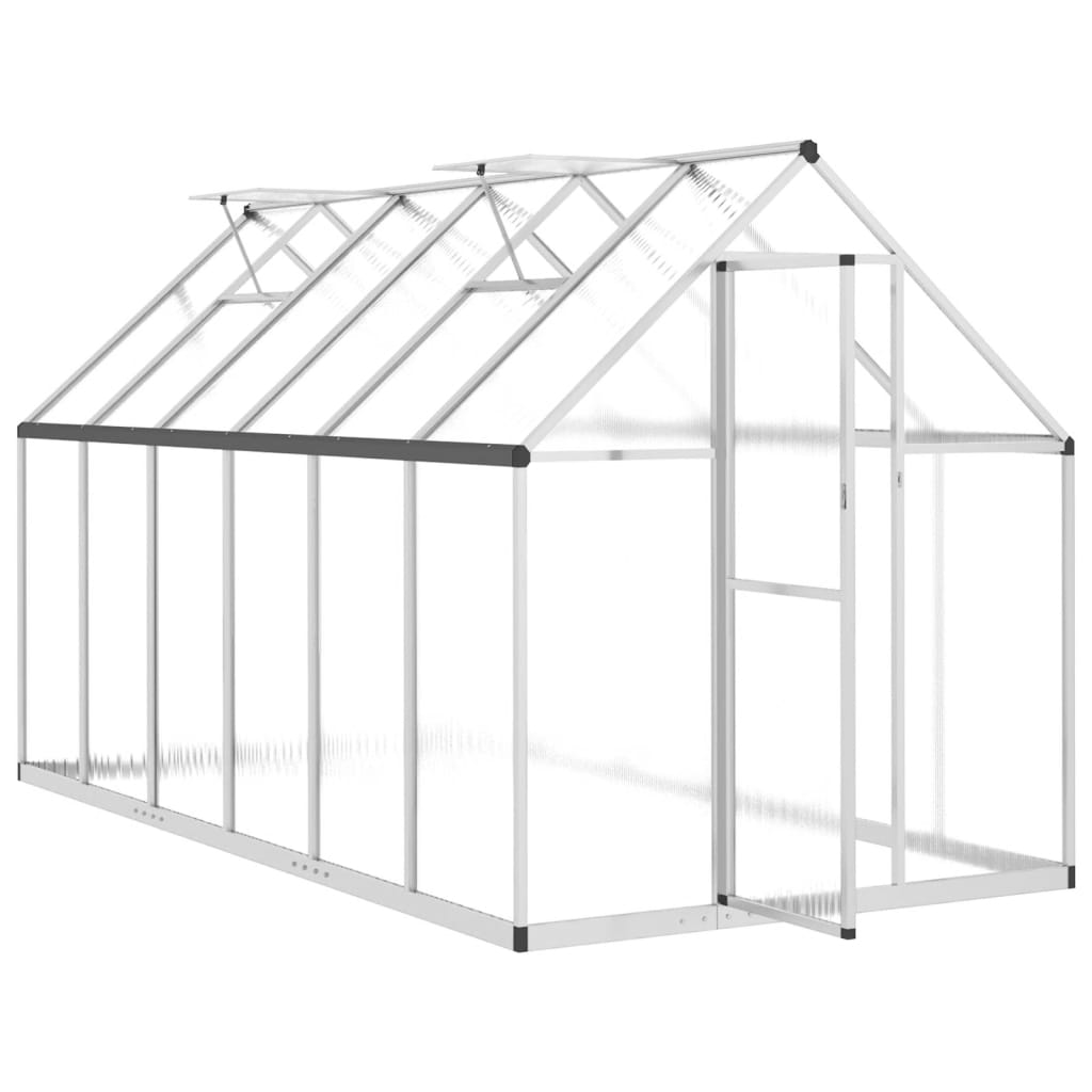 vidaXL Greenhouse with Base Frame Silver 334x169x195 cm Aluminium