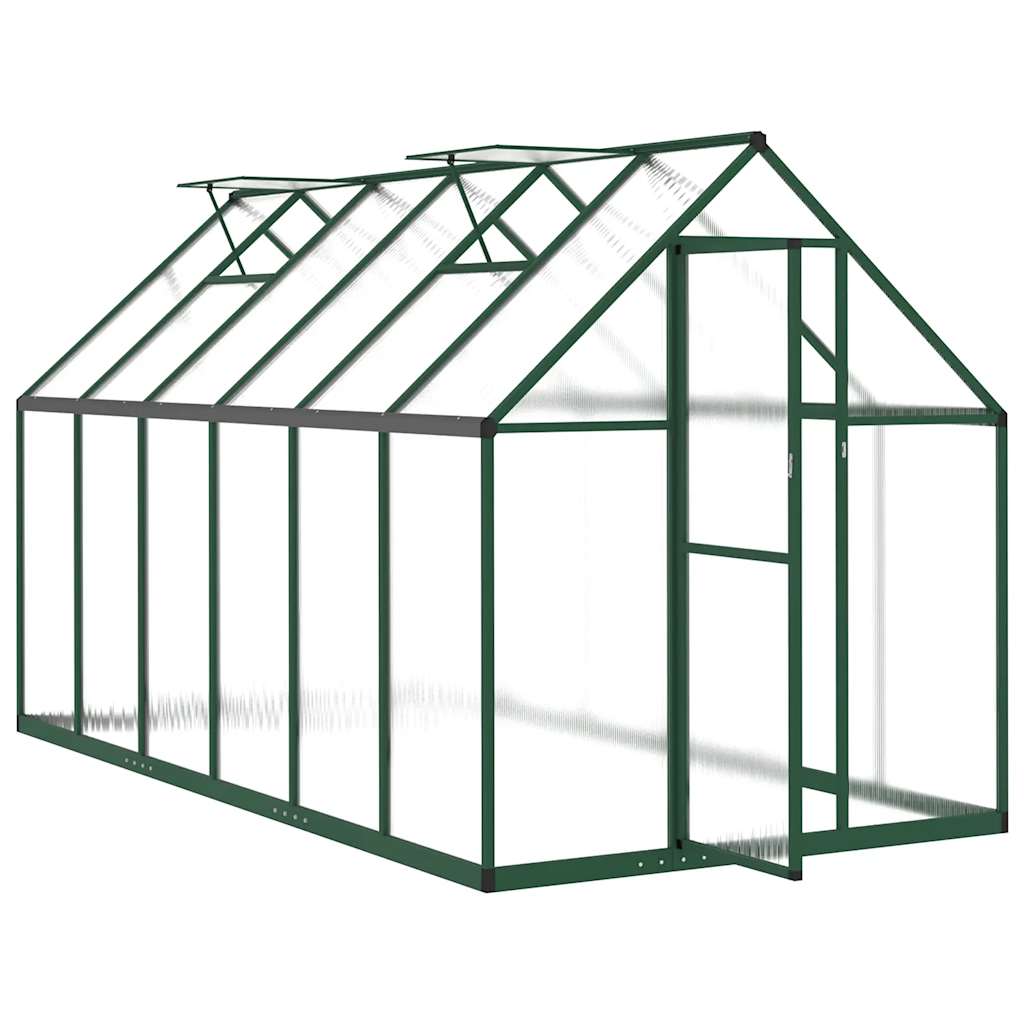 vidaXL Greenhouse with Base Frame Green 334x169x195 cm Aluminium