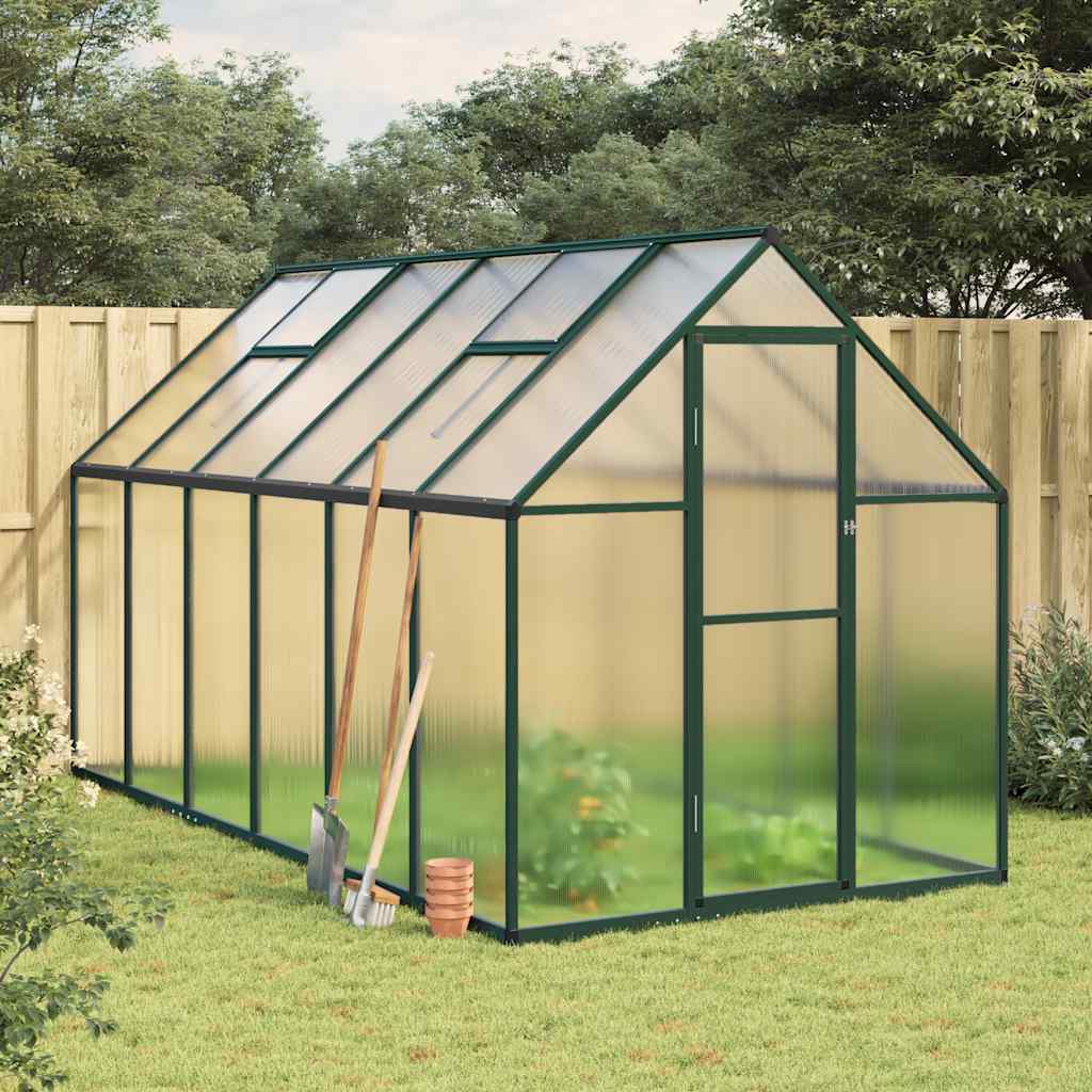 vidaXL Greenhouse with Base Frame Green 334x169x195 cm Aluminium