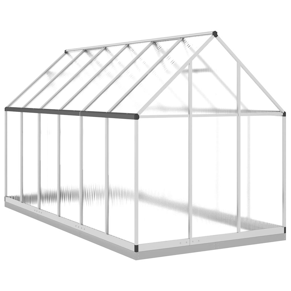 vidaXL Greenhouse with Base Frame Silver 334x169x202 cm Aluminium