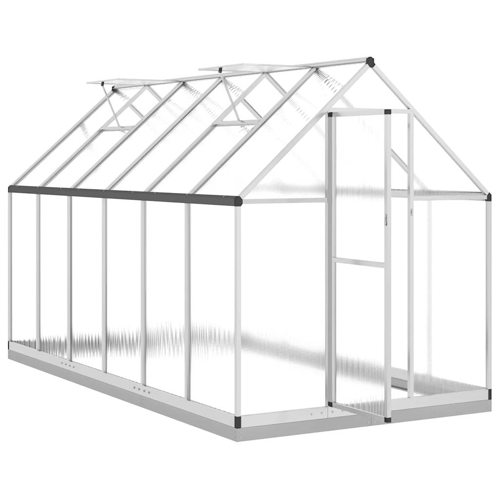 vidaXL Greenhouse with Base Frame Silver 334x169x202 cm Aluminium