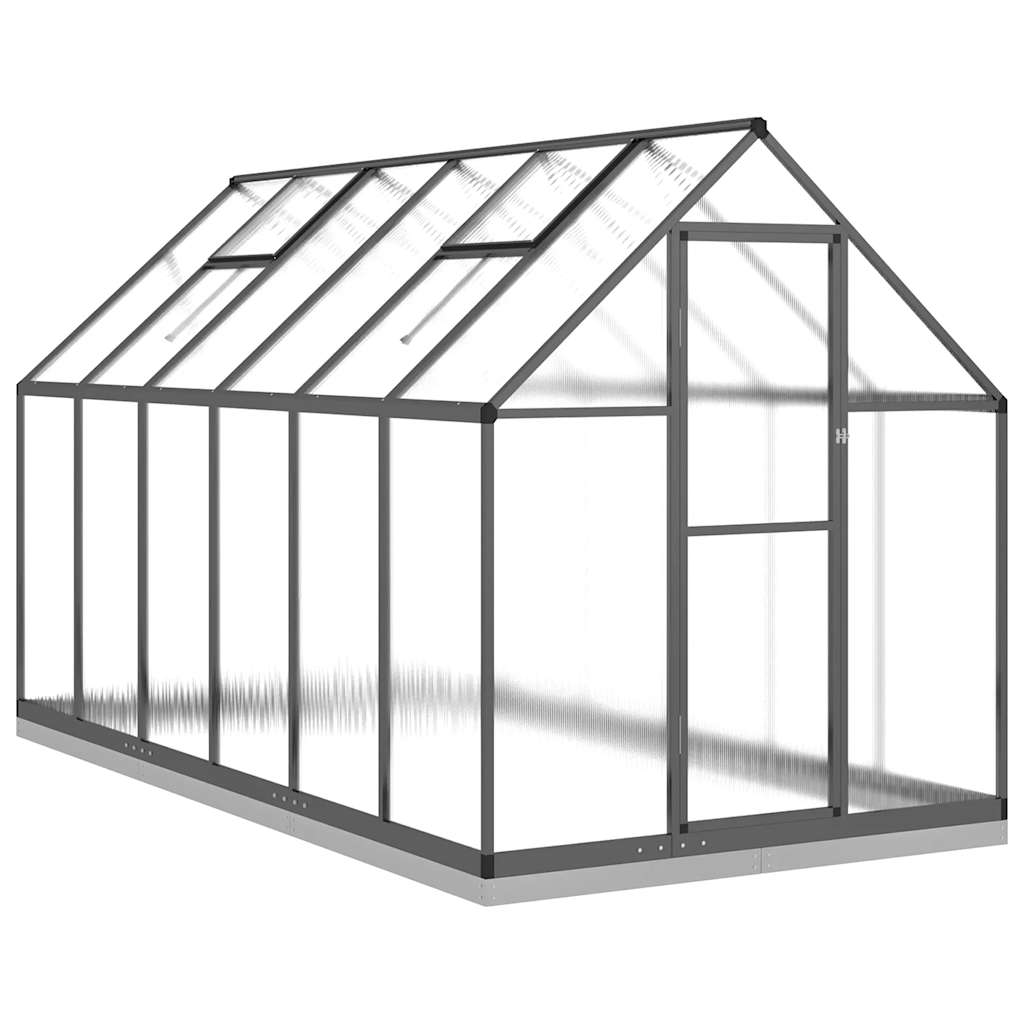 vidaXL Greenhouse with Base Frame Anthracite 334x169x202 cm Aluminium