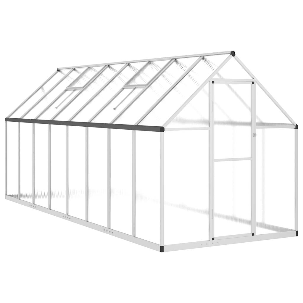 vidaXL Greenhouse with Base Frame Silver 445x169x195 cm Aluminium