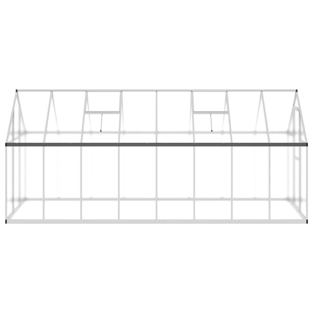 vidaXL Greenhouse with Base Frame Silver 445x169x195 cm Aluminium