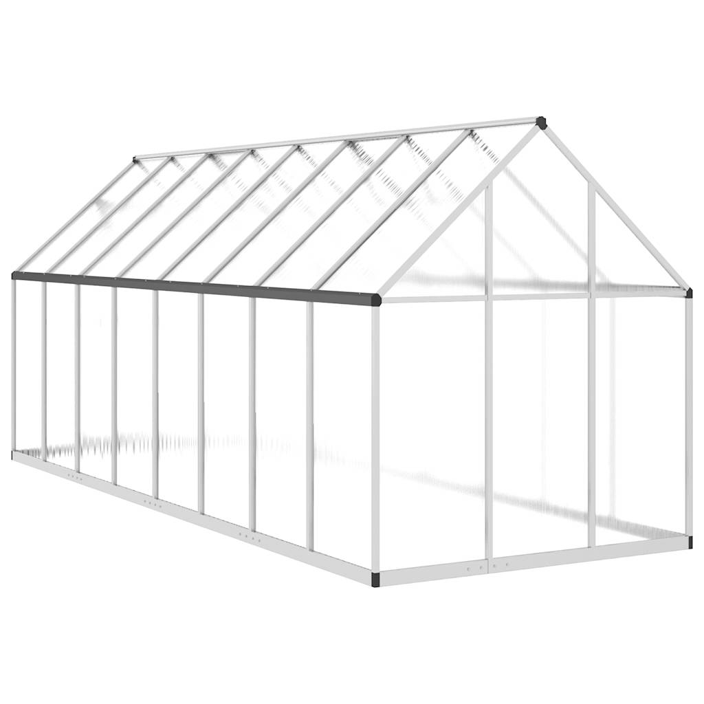 vidaXL Greenhouse with Base Frame Silver 445x169x195 cm Aluminium