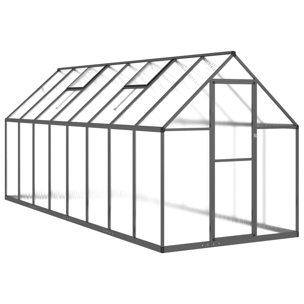 vidaXL Greenhouse with Base Frame Anthracite 445x169x195 cm Aluminium