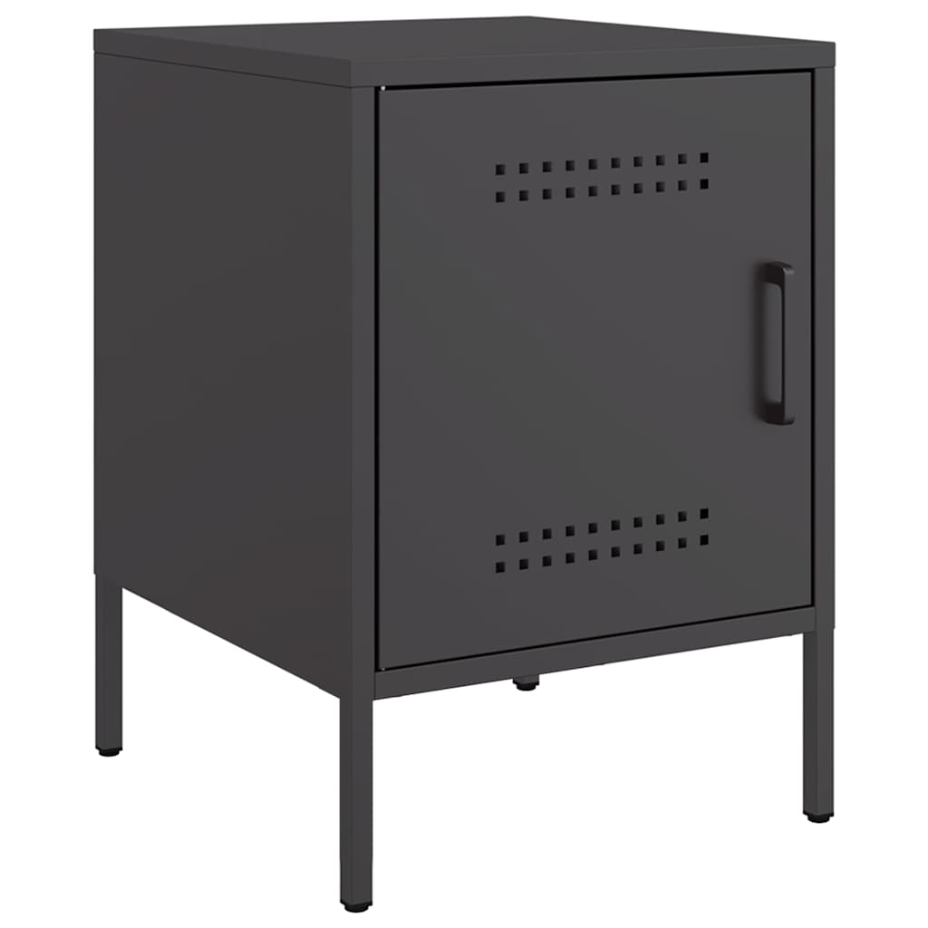 Bedside Cabinet Black 36x39x50,5 cm Steel