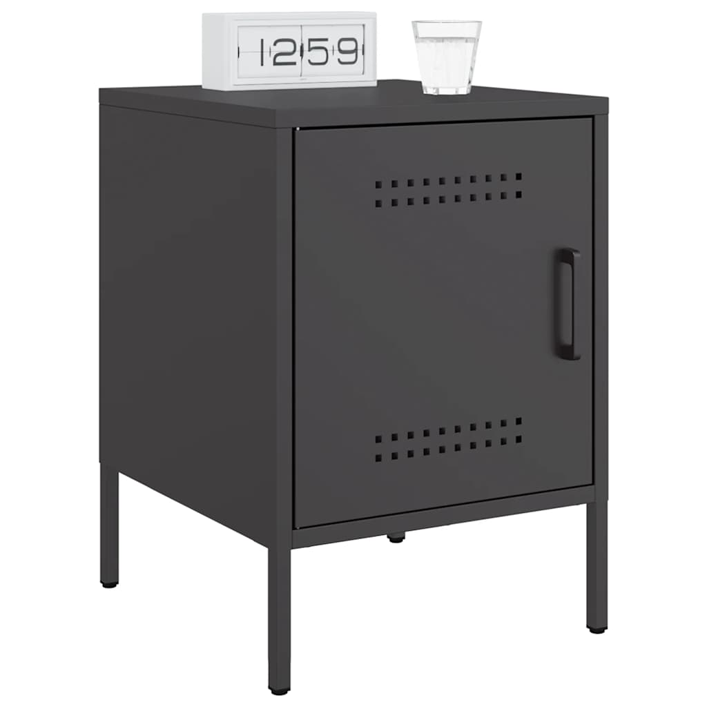 Bedside Cabinet Black 36x39x50,5 cm Steel