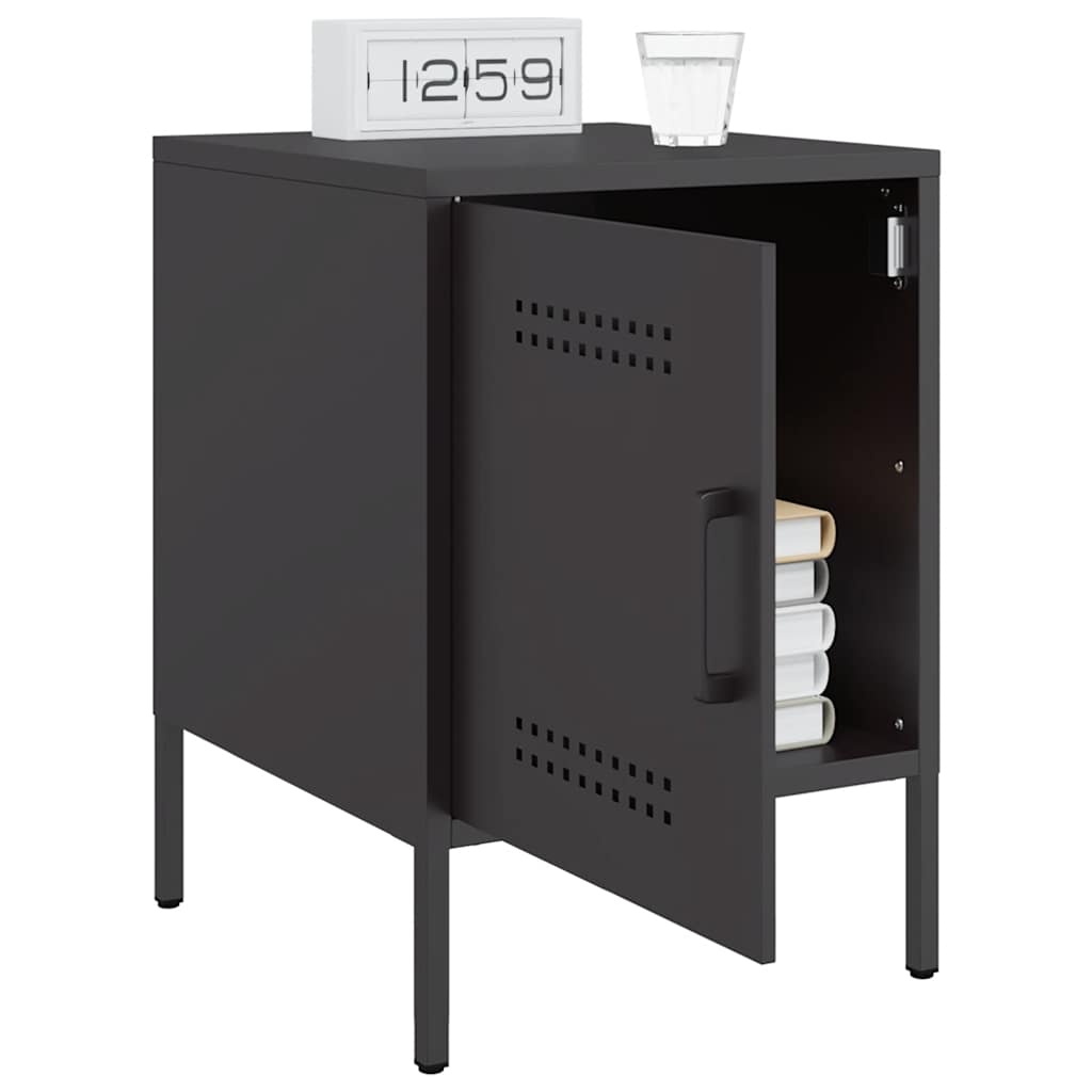 Bedside Cabinet Black 36x39x50,5 cm Steel