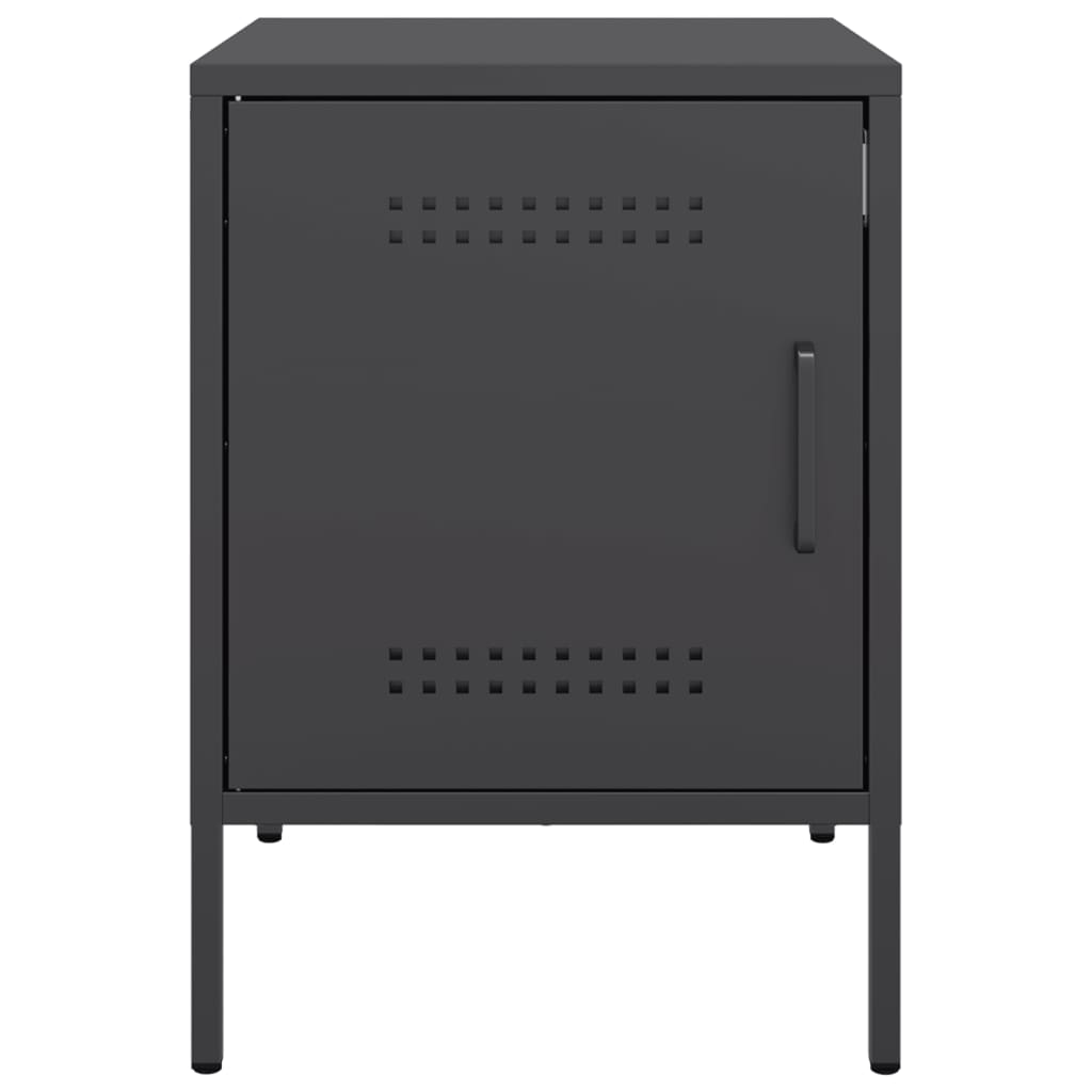 vidaXL Bedside Cabinet Black 36x39x50.5 cm Steel