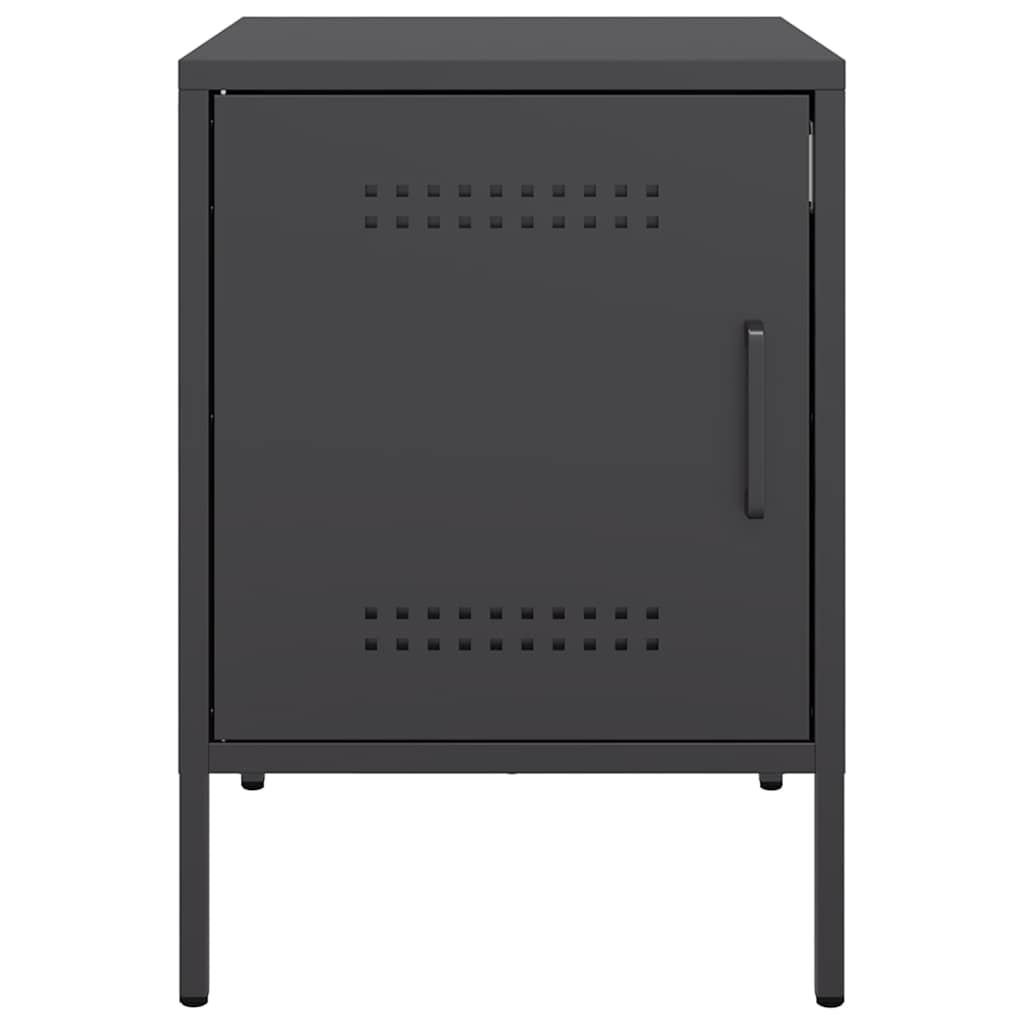 Bedside Cabinet Black 36x39x50,5 cm Steel