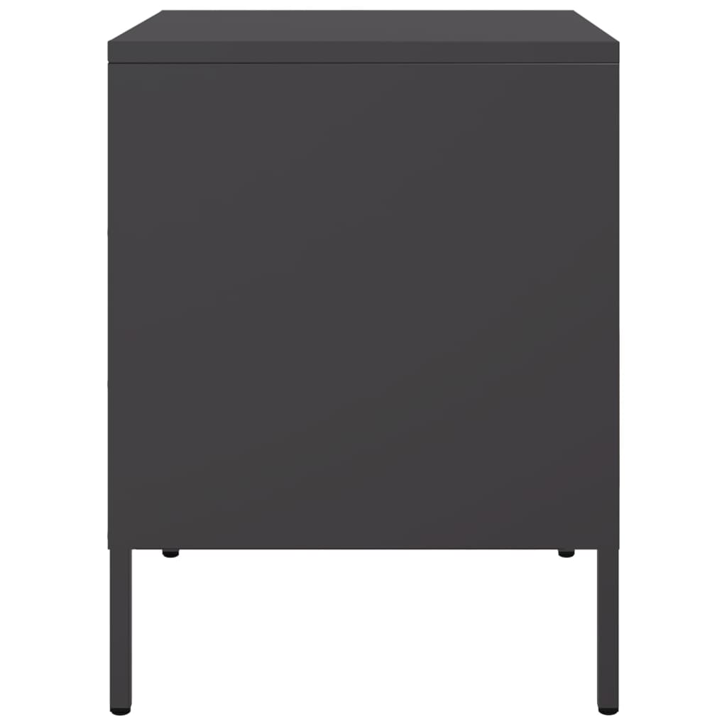 vidaXL Bedside Cabinet Black 36x39x50.5 cm Steel