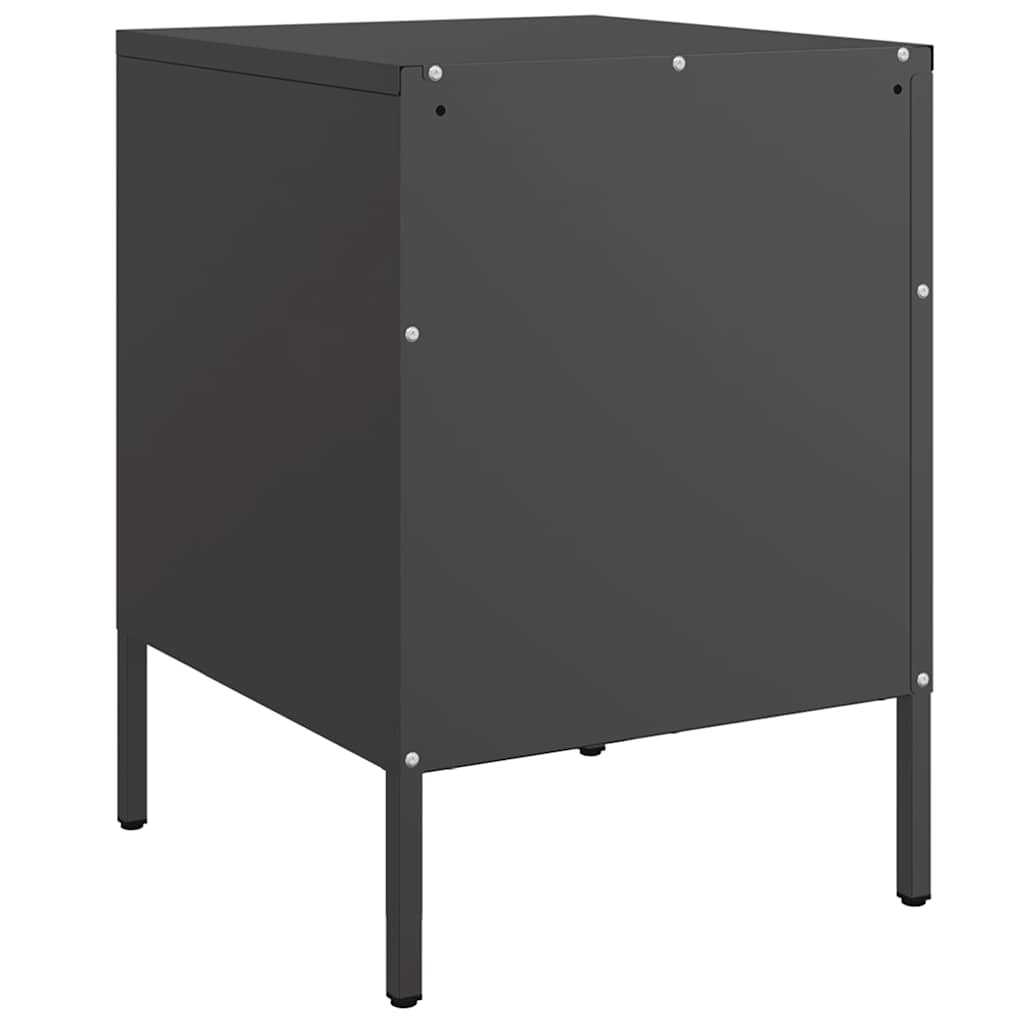 Bedside Cabinet Black 36x39x50,5 cm Steel