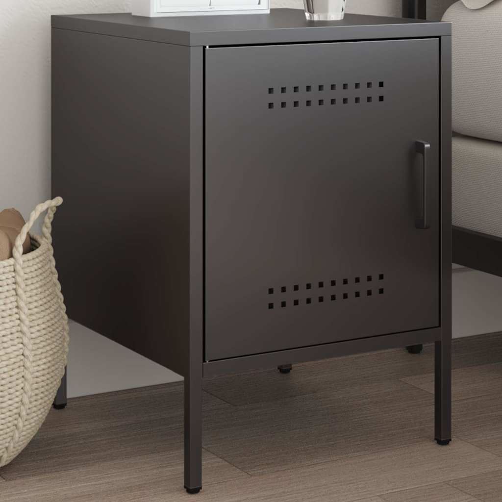 Bedside Cabinet Black 36x39x50,5 cm Steel