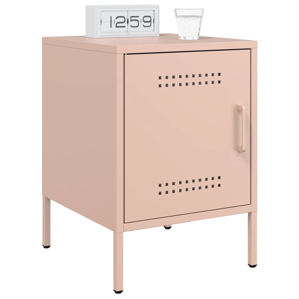 Bedside Cabinets 2 pcs Pink 36x39x50,5 cm Steel