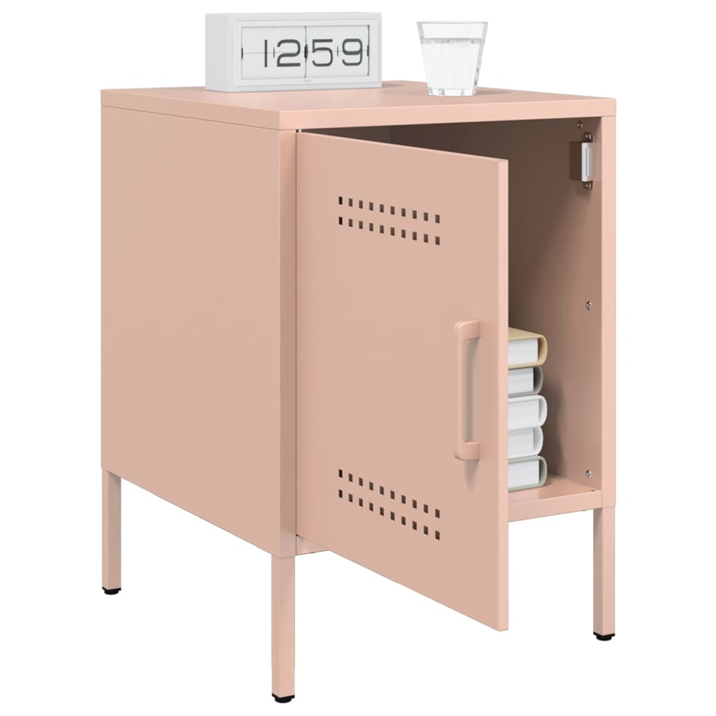 Bedside Cabinets 2 pcs Pink 36x39x50,5 cm Steel