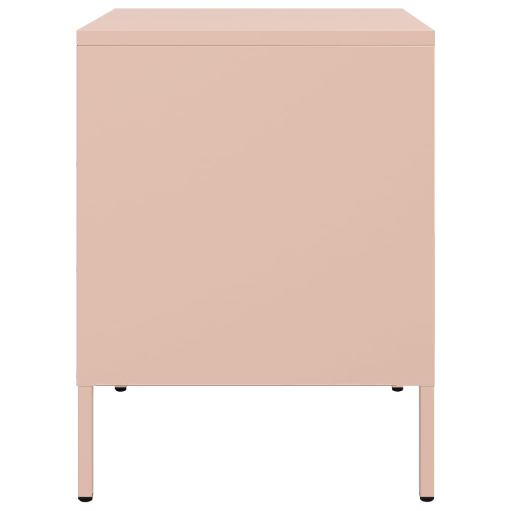 Bedside Cabinets 2 pcs Pink 36x39x50,5 cm Steel