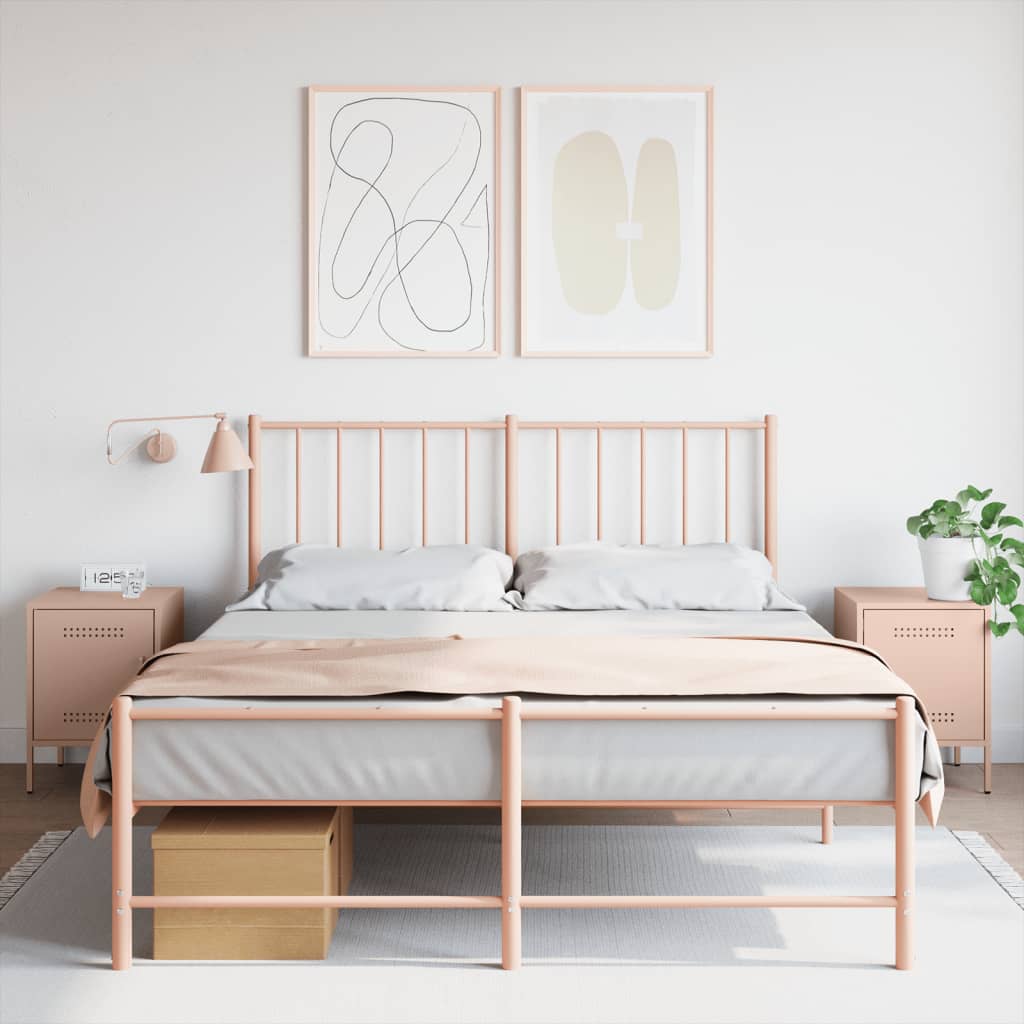 Bedside Cabinets 2 pcs Pink 36x39x50,5 cm Steel