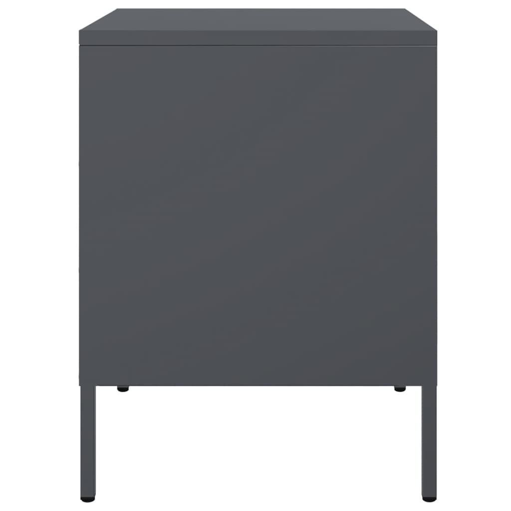 Bedside Cabinets 2 pcs Anthracite 36x39x50,5 cm Steel