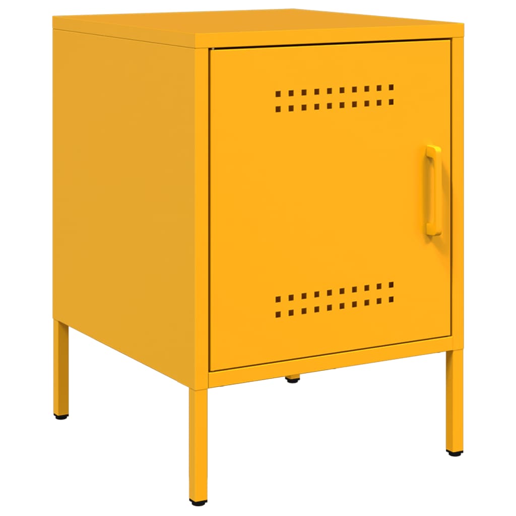 Bedside Cabinets 2 pcs Mustard Yellow 36x39x50,5 cm Steel