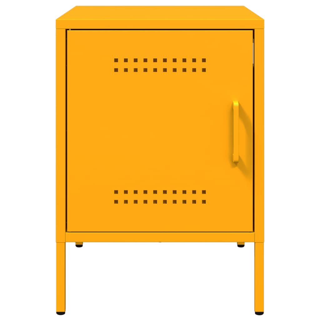 Bedside Cabinets 2 pcs Mustard Yellow 36x39x50,5 cm Steel