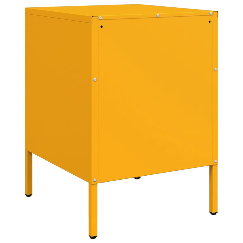 Bedside Cabinets 2 pcs Mustard Yellow 36x39x50,5 cm Steel