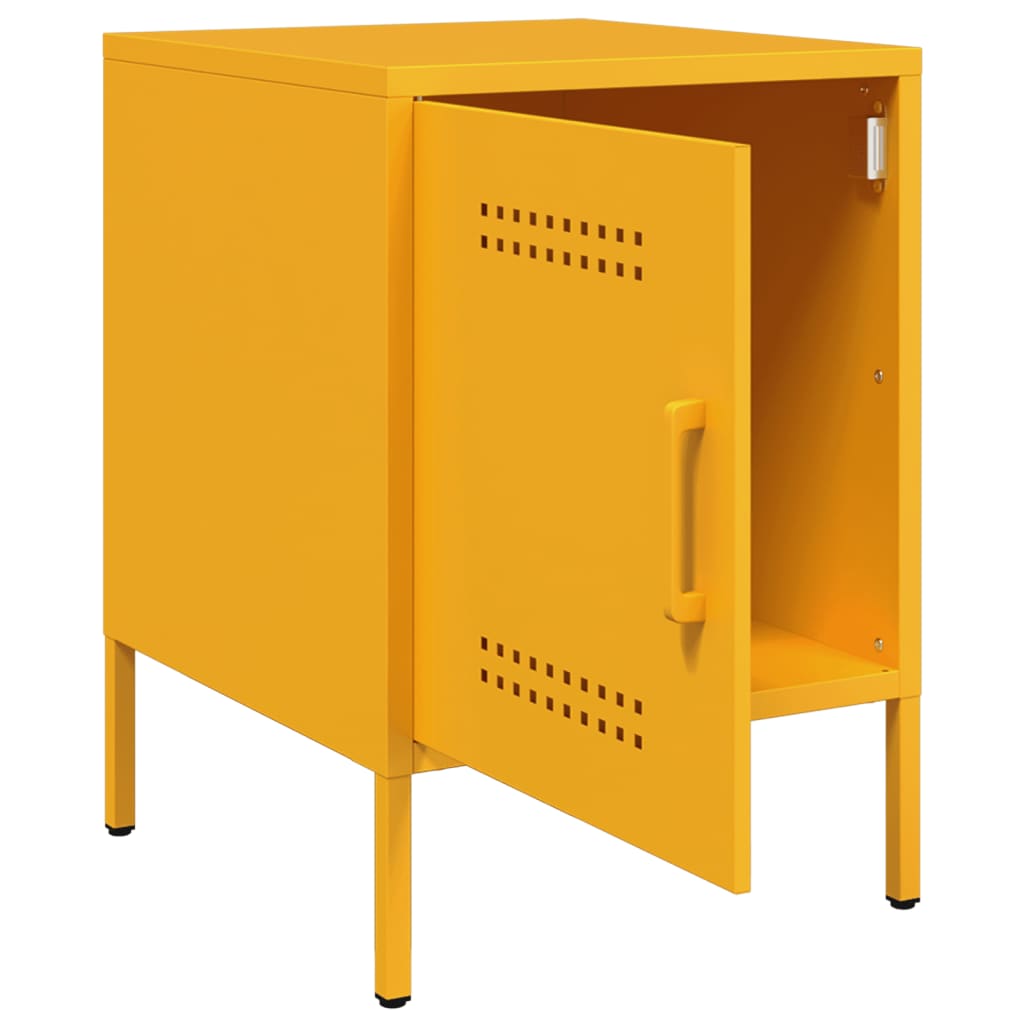Bedside Cabinets 2 pcs Mustard Yellow 36x39x50,5 cm Steel