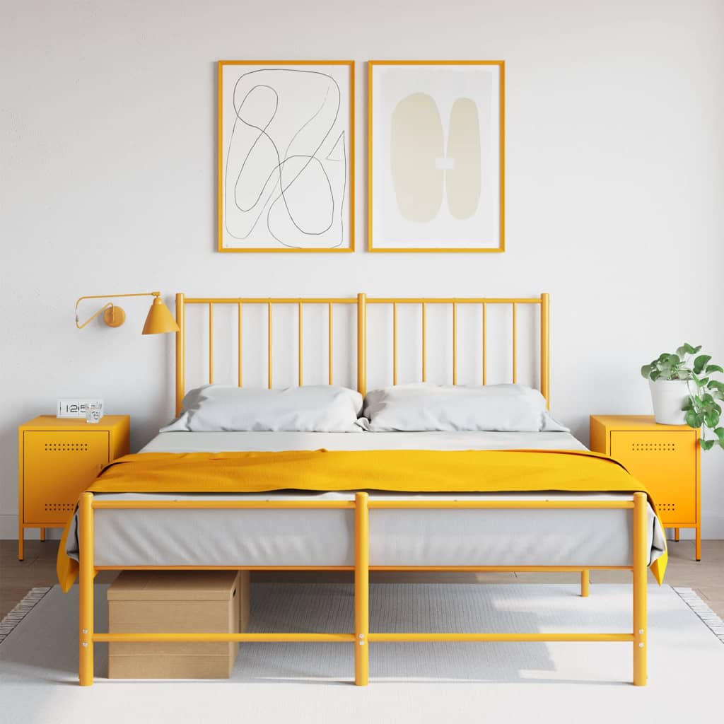 Bedside Cabinets 2 pcs Mustard Yellow 36x39x50,5 cm Steel