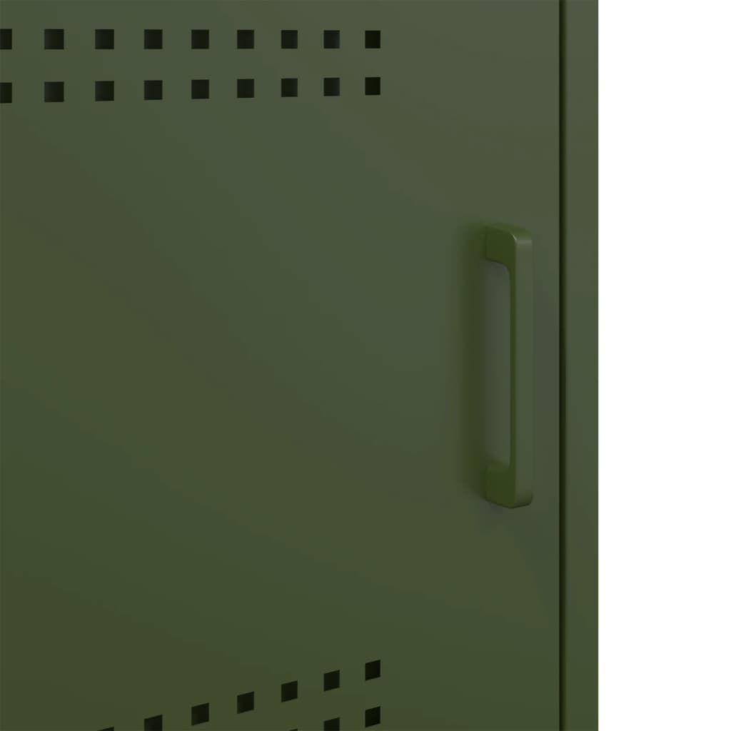 Bedside Cabinets 2 pcs Olive Green 36x39x50,5 cm Steel