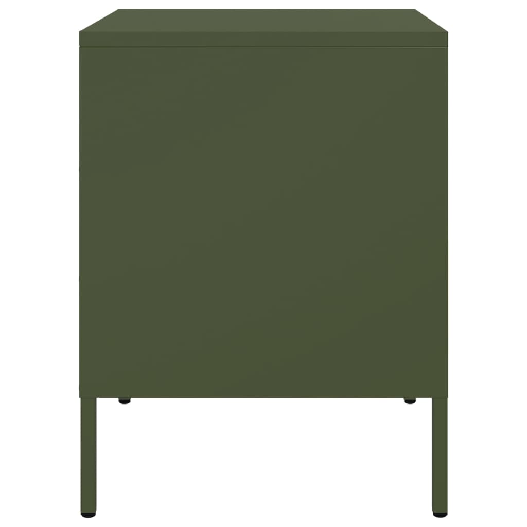 Bedside Cabinets 2 pcs Olive Green 36x39x50,5 cm Steel