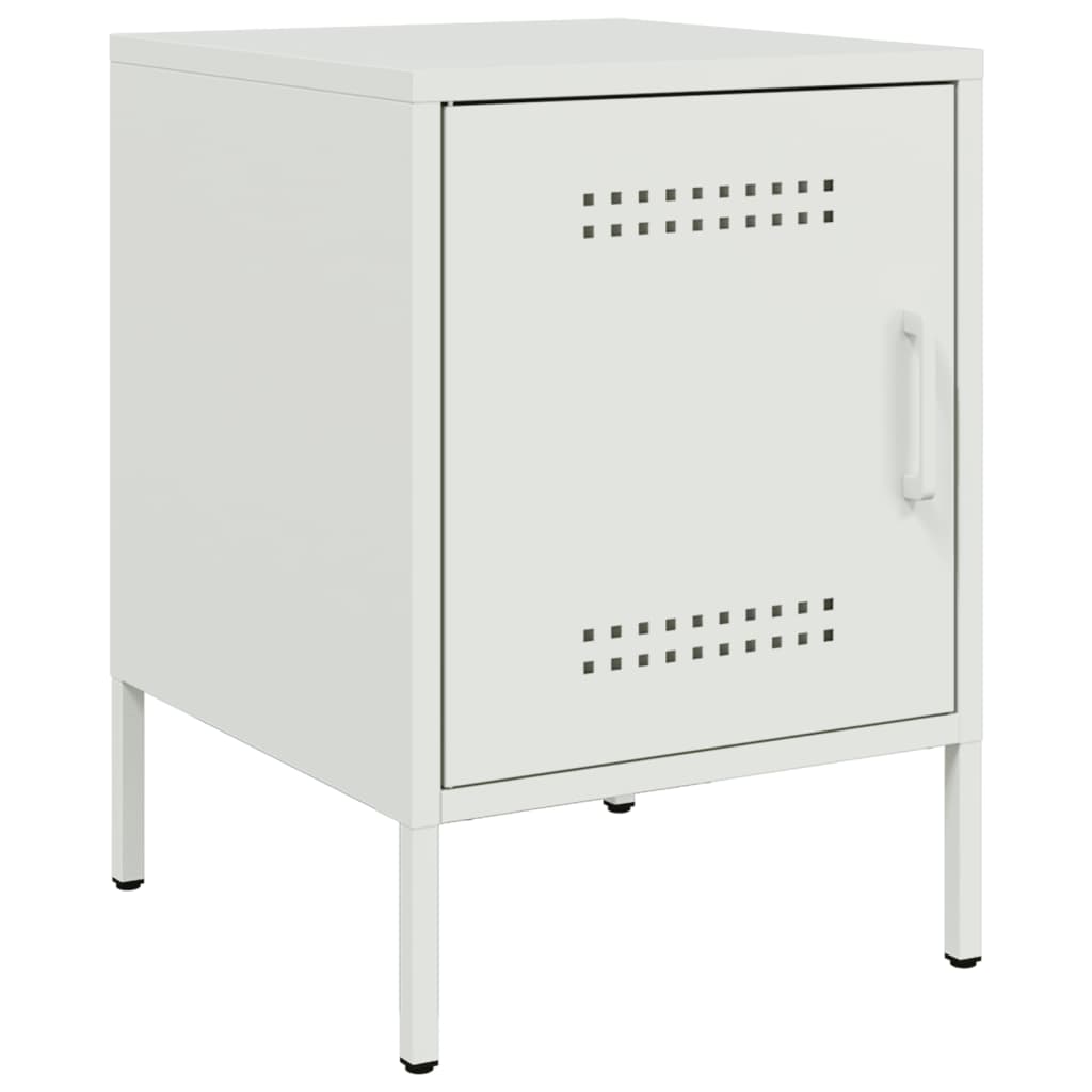 Bedside Cabinet White 36x39x50,5 cm Steel
